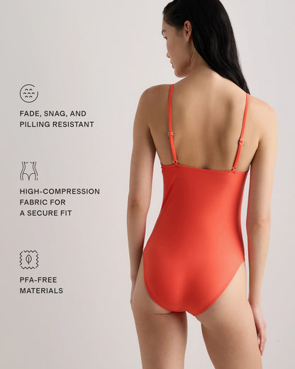 Italian Cami One-Piece Swimsuit - XS / Black