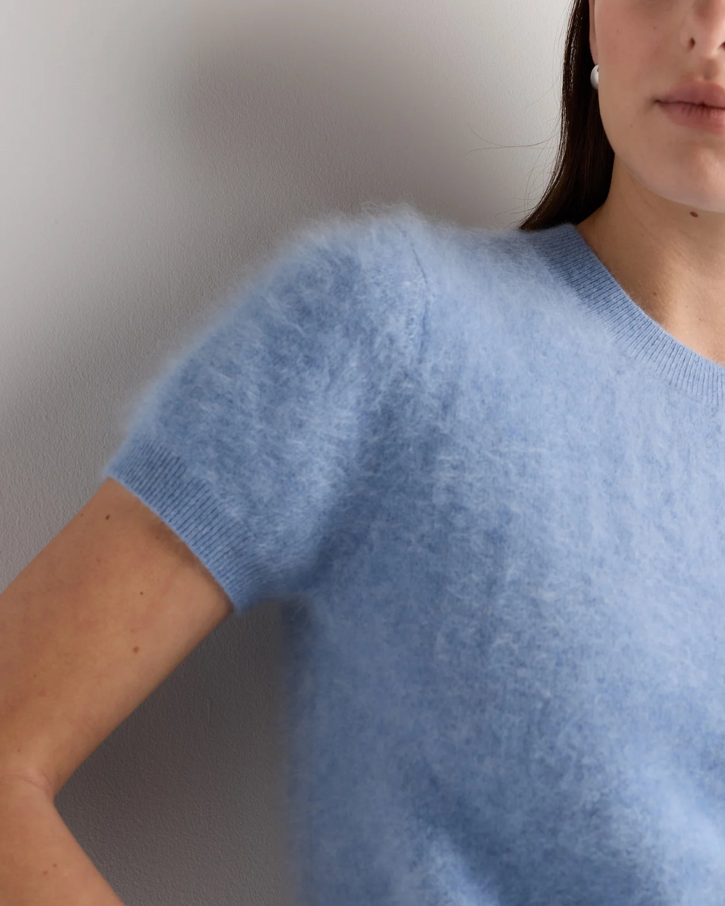 Women's Brushed Cashmere Tee - XS / Ivory