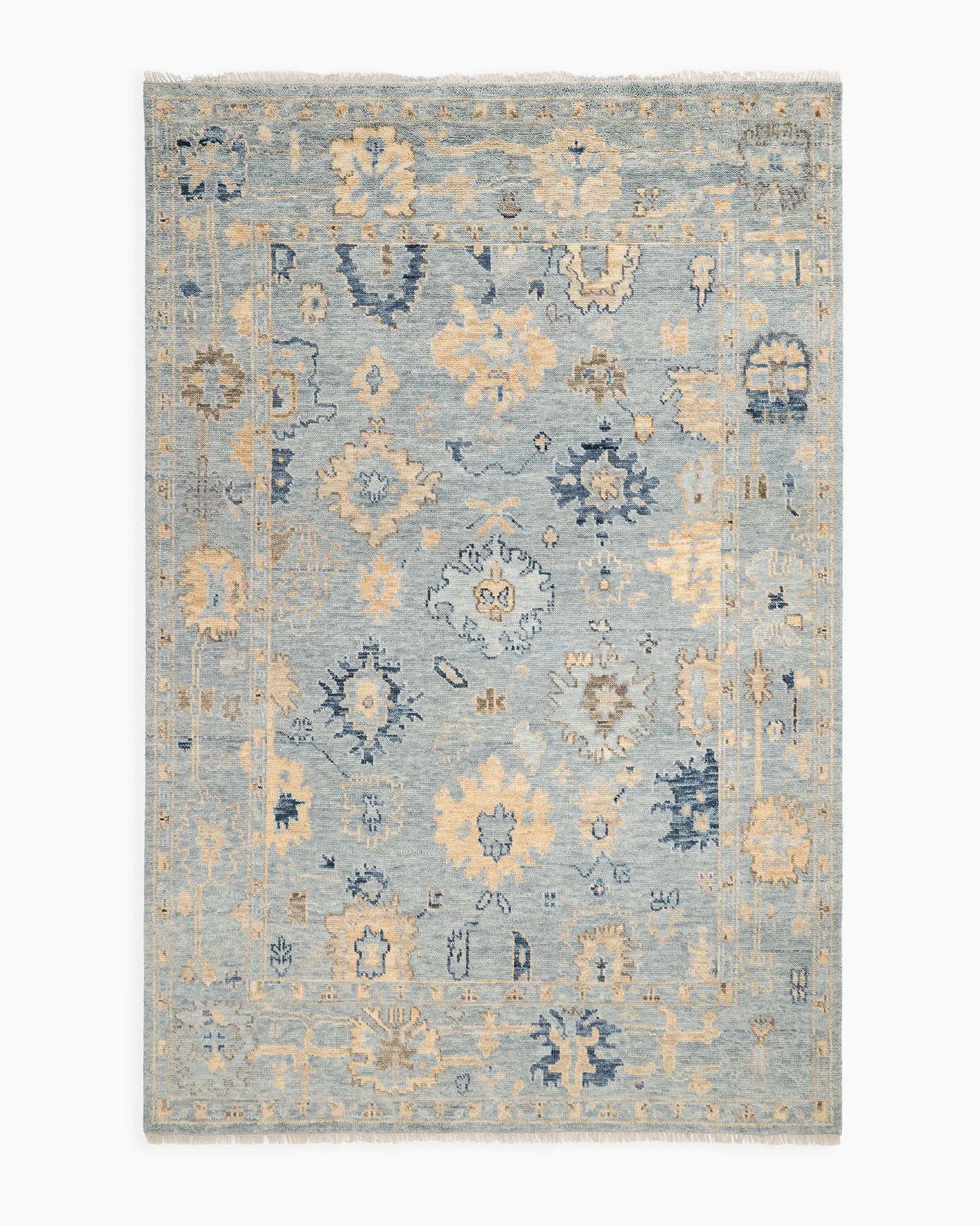 Kian Hand-Knotted Wool Rug - 5' x 8' / Blue