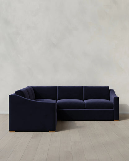 Hollis Slope Arm L Sectional in Performance Velvet - 110x110 / Gunmetal