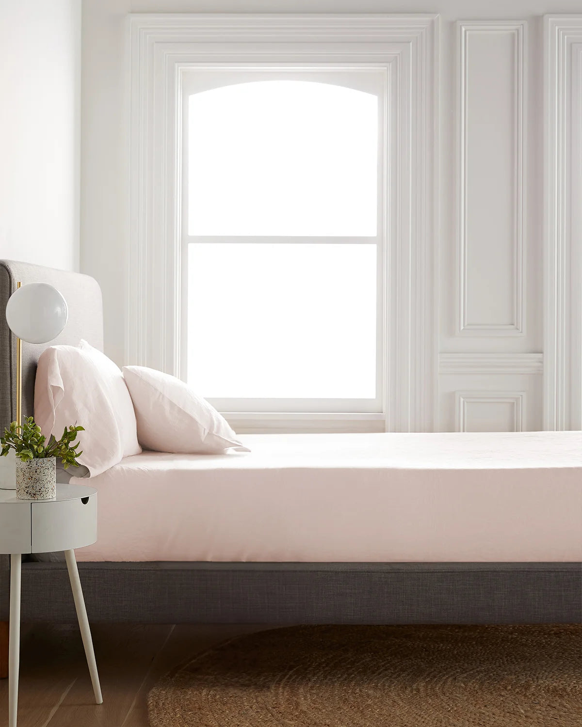 European Linen Fitted Sheet Set - Twin / Peach