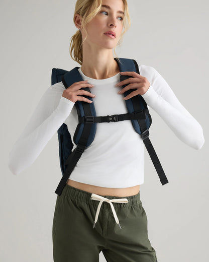 Weather Proof Roll-Top Backpack - One Size / Navy