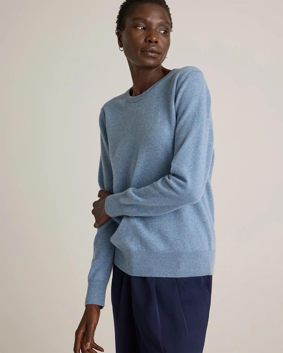Mongolian Cashmere Crewneck Sweater - XS / Ivory