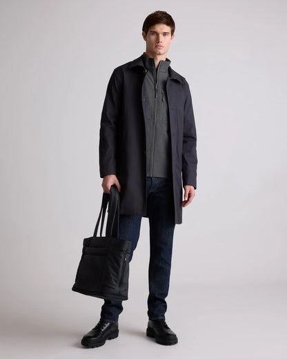 Softshell Fleece-Lined Full-Zip Vest - S / Heather Deep Navy