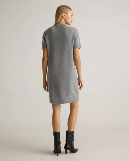 Mongolian Cashmere Short Sleeve Mini Dress - XS / Faded Denim