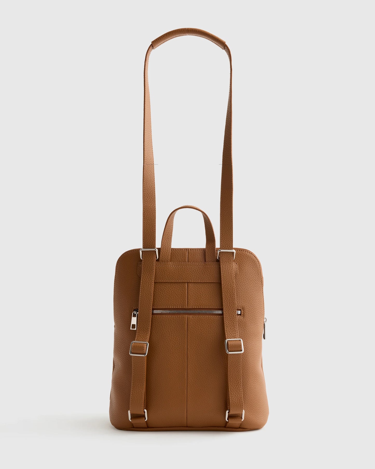 Italian Leather Convertible Backpack - One Size / Black