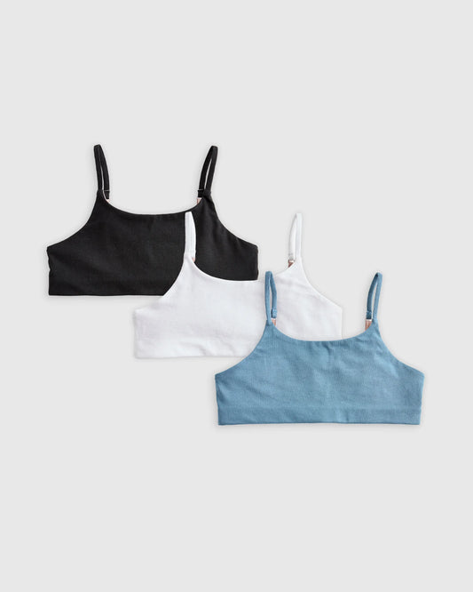 Organic Adjustable Bra (3-Pack) - 6 / Multi