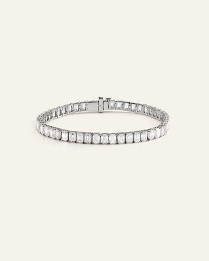 14K Gold Lab Grown Diamond North-South Emerald Tennis Bracelet - 15ctw - 6.5" / Yellow Gold