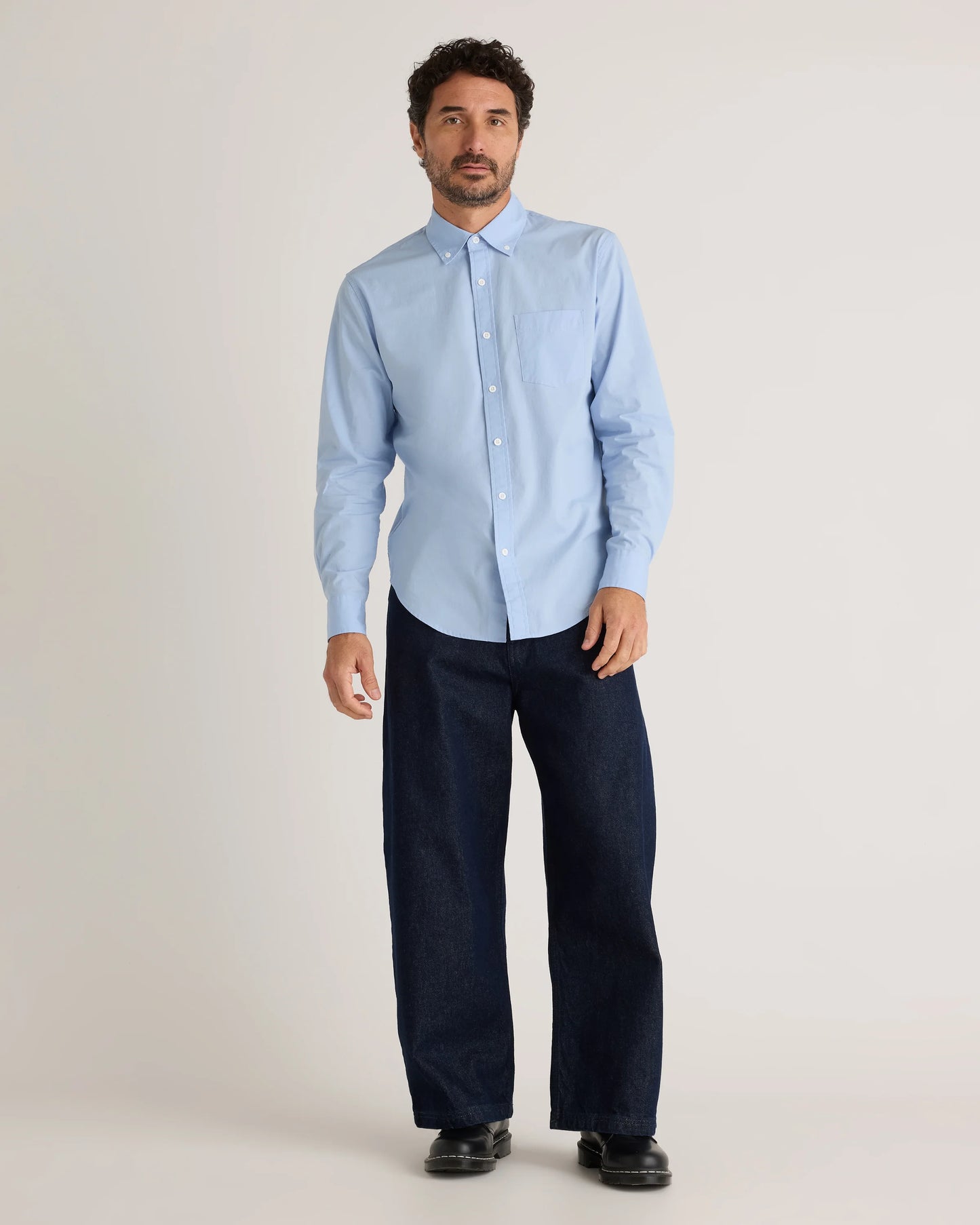 Organic Cotton Stretch Poplin Shirt - S / Grey Gingham