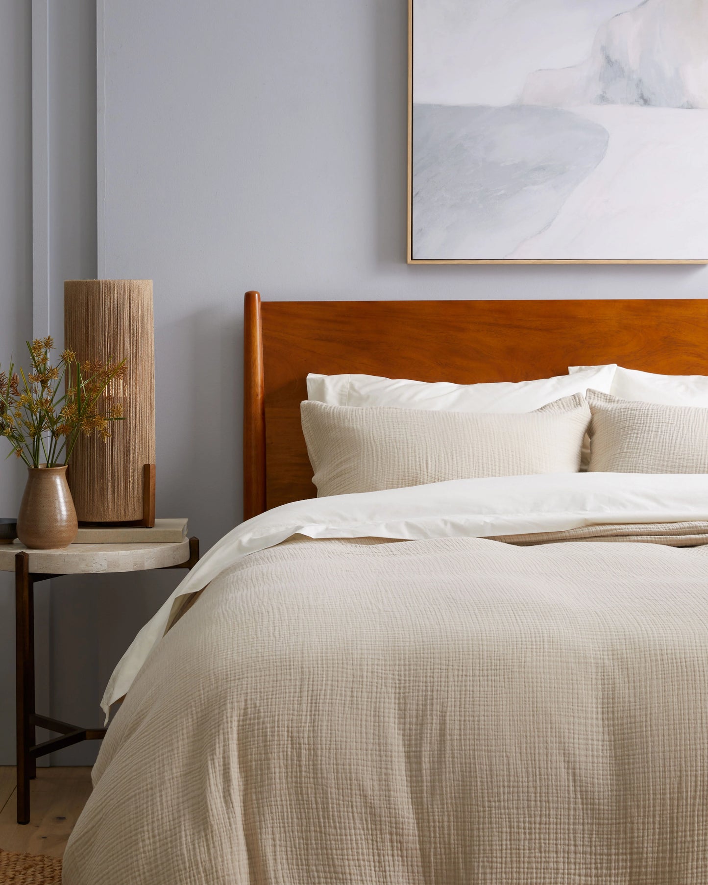 Organic Cotton Gauze Duvet Cover Set - Twin / Dried Sage