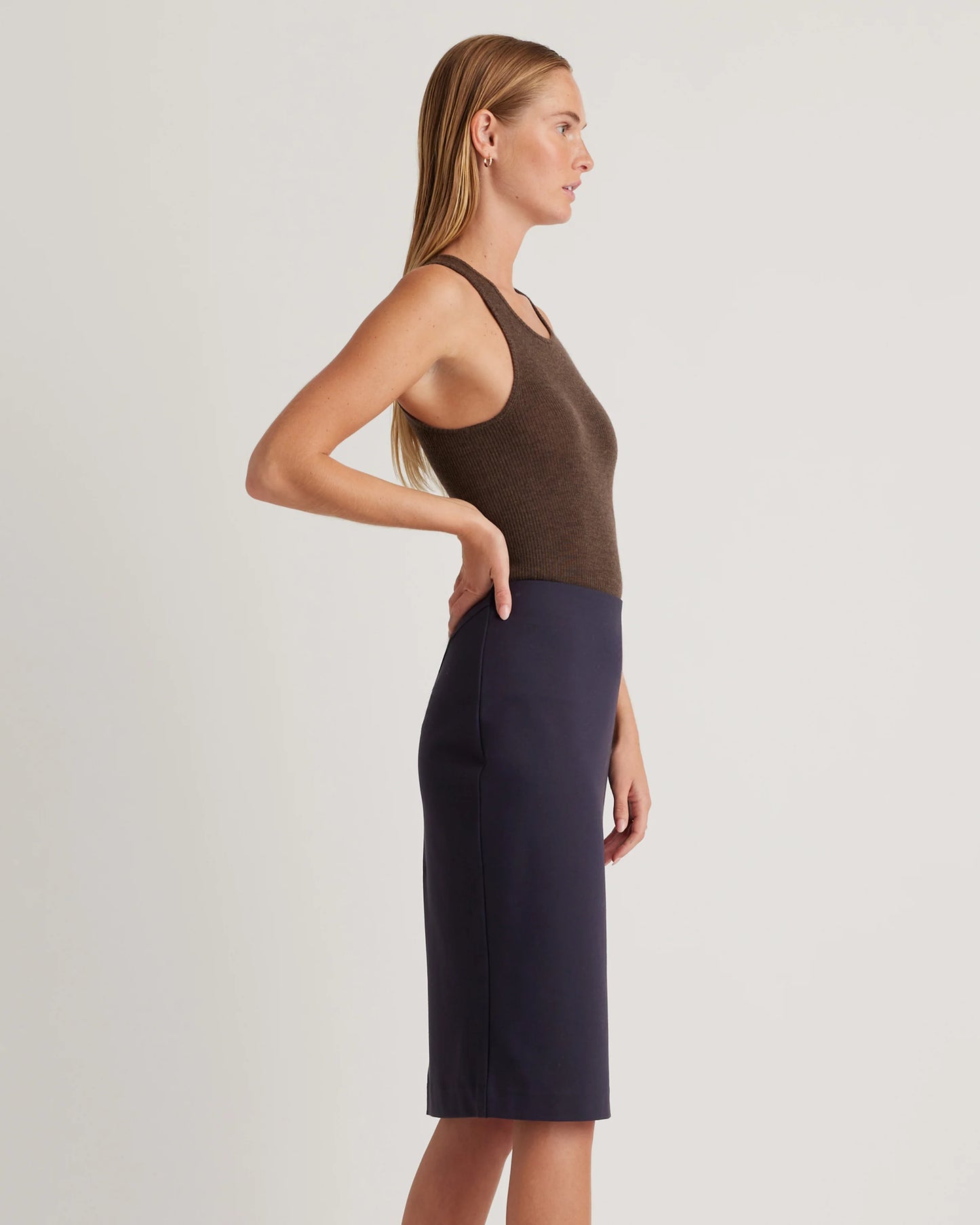 Ultra-Stretch Ponte Pencil Skirt - XS / Charcoal