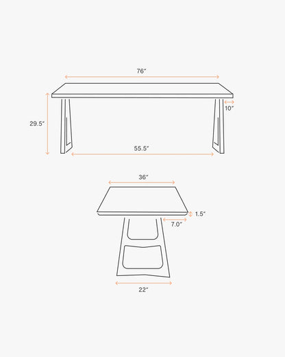 Solid Wood Midcentury Dining Table - One Size / Brown Walnut