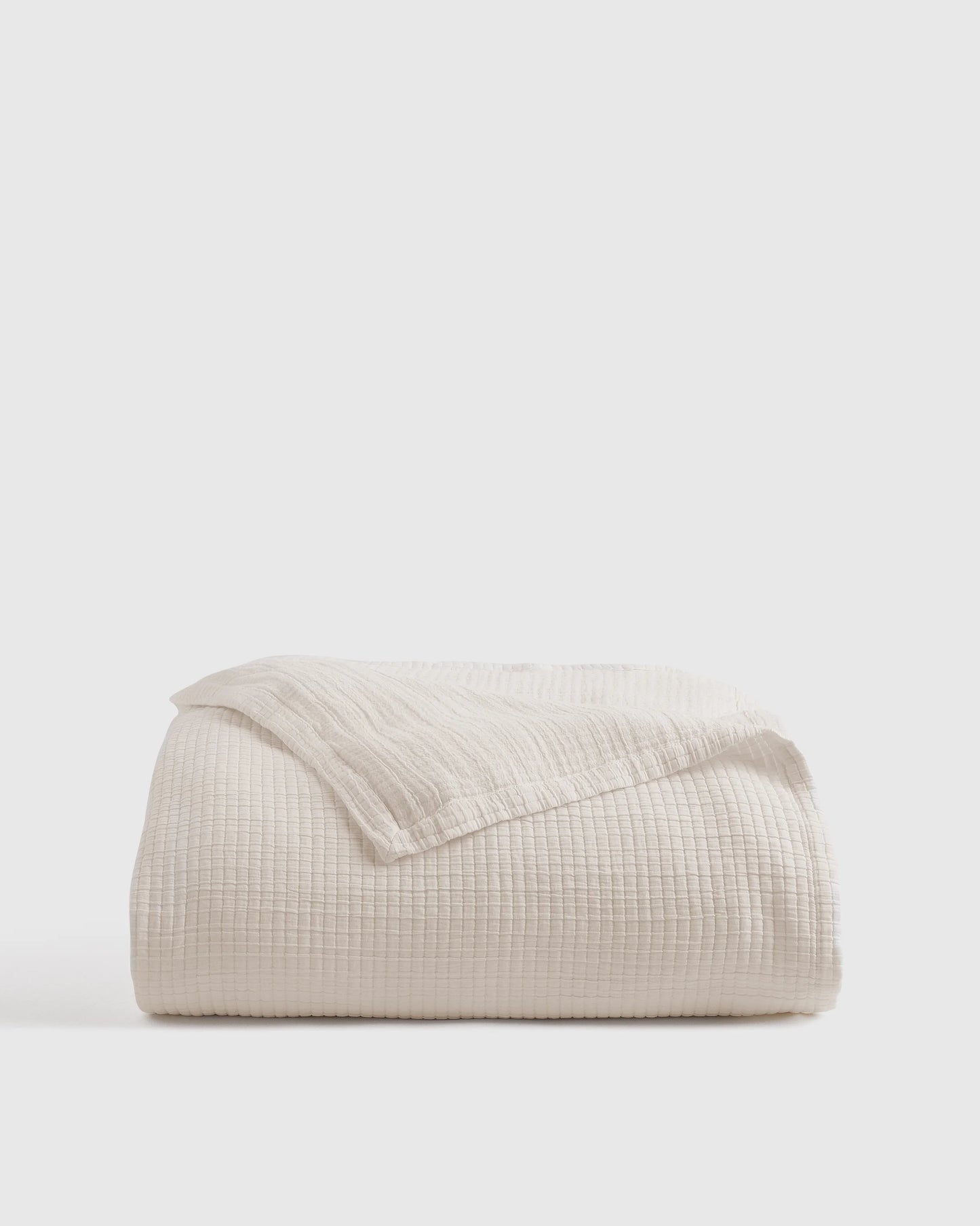 Organic Ribbed Cotton Coverlet - Twin / Toffee