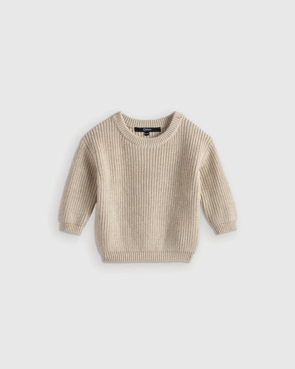100% Organic Cotton Fisherman Tunic Sweater - 3-6M / Navy