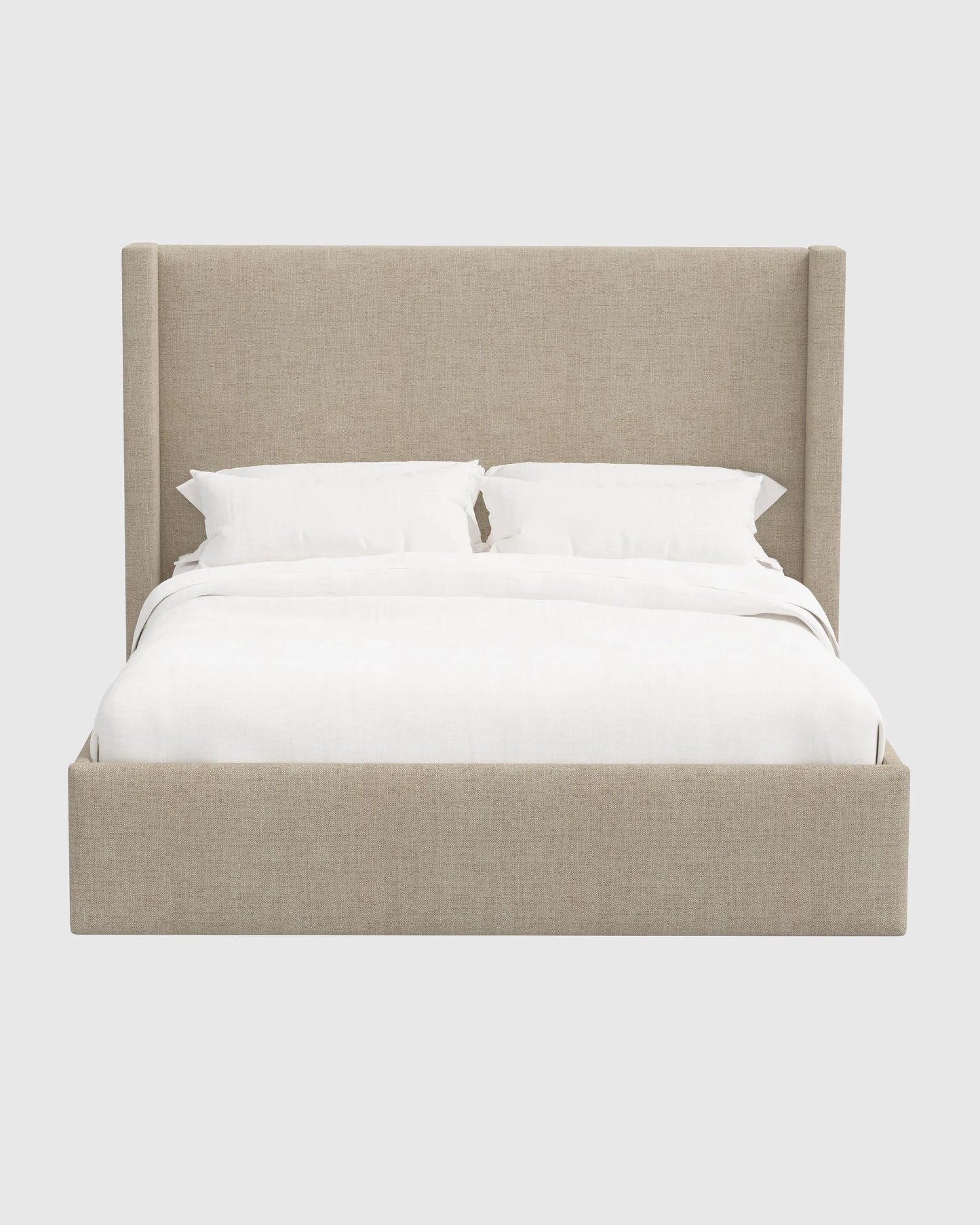 100% Linen Wingback Bed - Full / Canvas