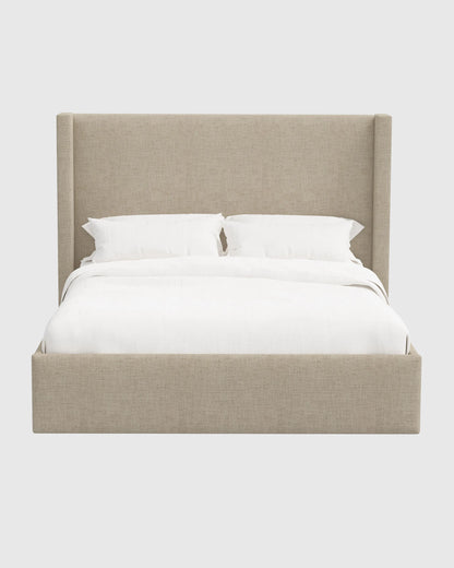 100% Linen Wingback Bed - Full / Canvas