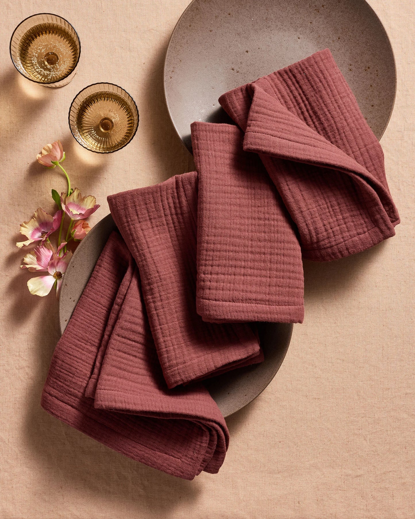 Organic Cotton Gauze Napkins - One Size / Chocolate