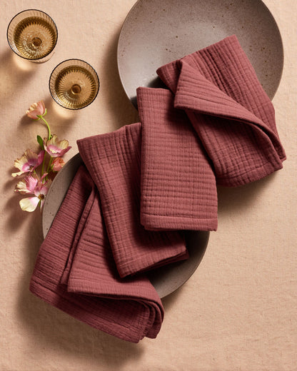 Organic Cotton Gauze Napkins - One Size / Chocolate