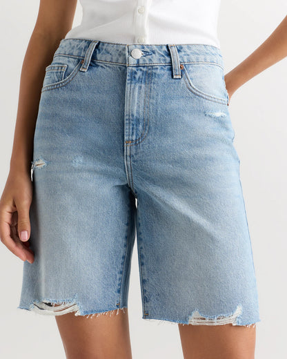 Maya Rigid Bermuda Shorts - 24 / Powder Blue Destruct