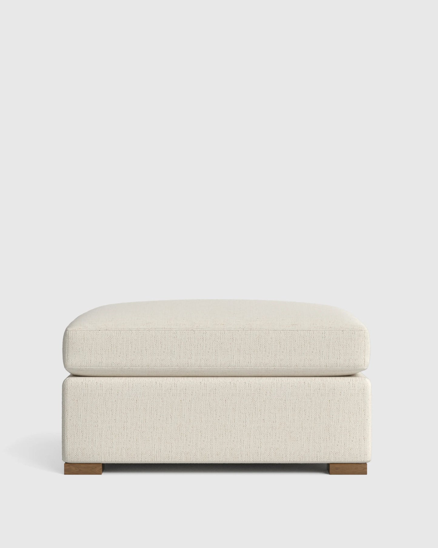 Hollis Slope Arm Ottoman in Performance Chenille Linen Blend - 37" / Snow
