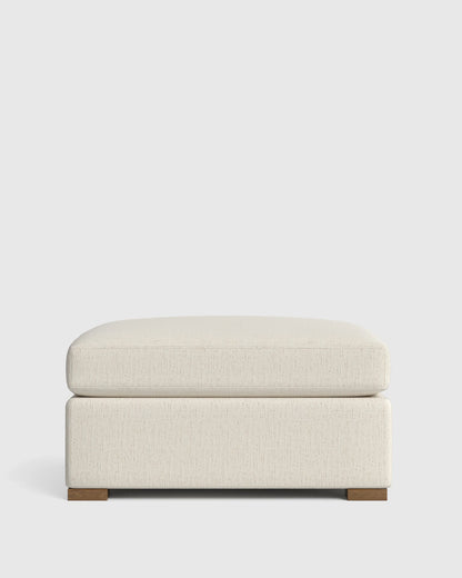 Hollis Slope Arm Ottoman in Performance Chenille Linen Blend - 37" / Snow