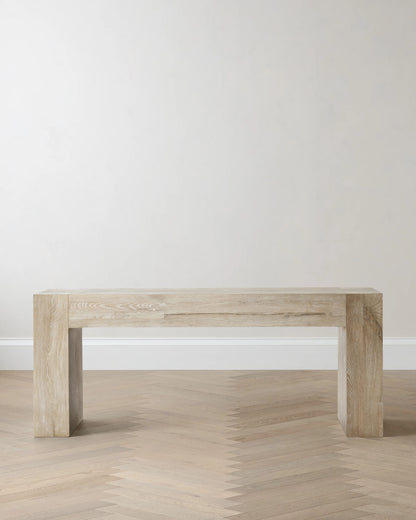 Reclaimed Oak Waterfall Console Table - One Size / Weathered Oak