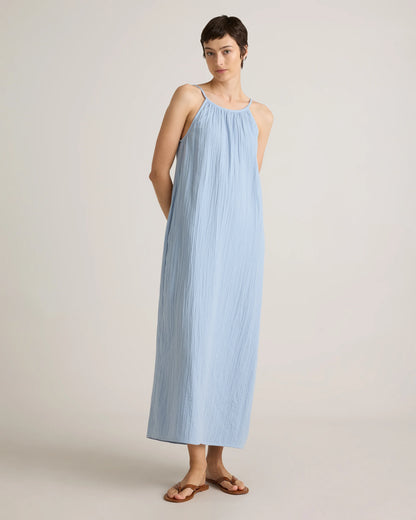 100% Organic Cotton Gauze Sleeveless Maxi Dress - XS / Spiced Orange