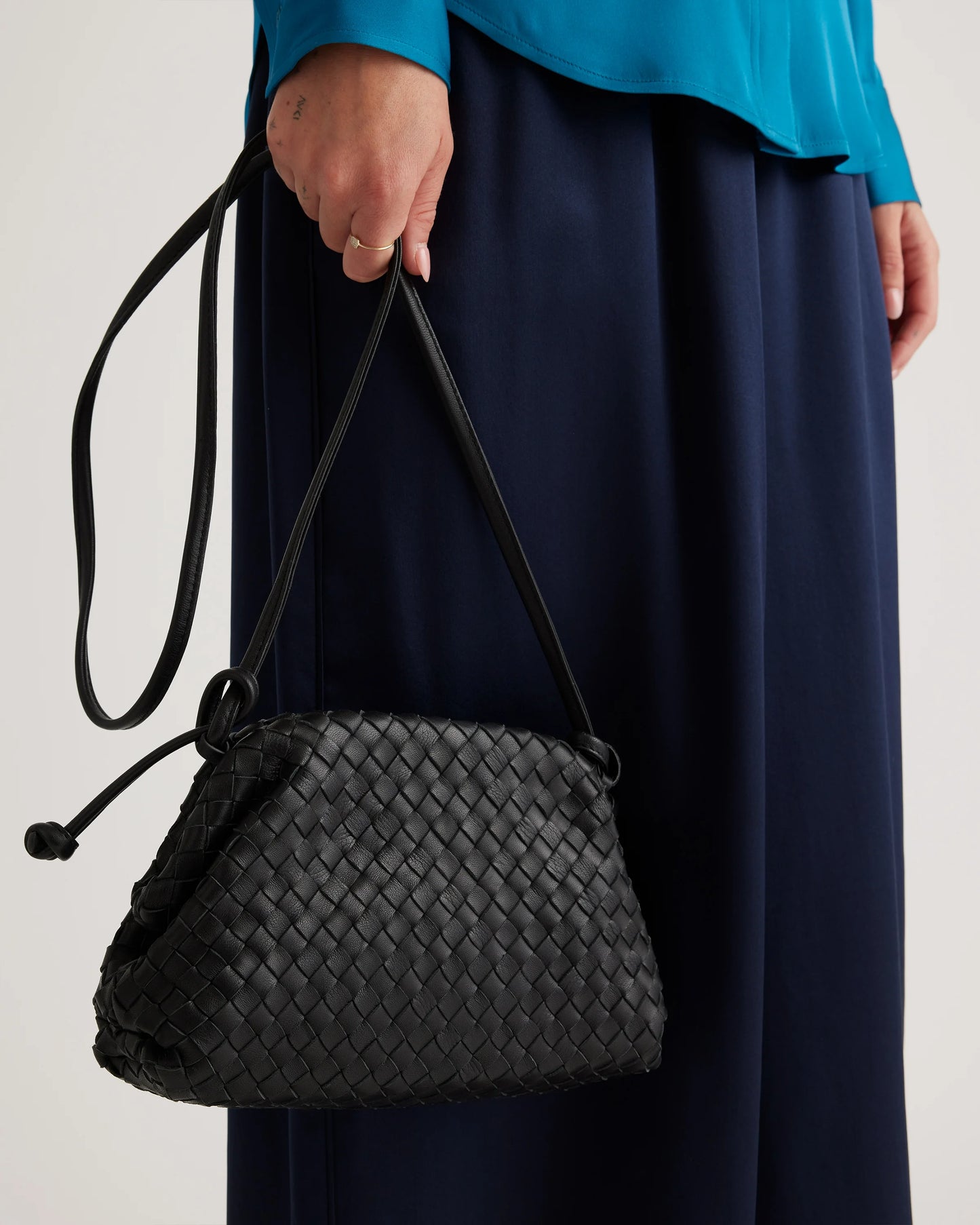 Naomi Handwoven Clutch - One Size / Black