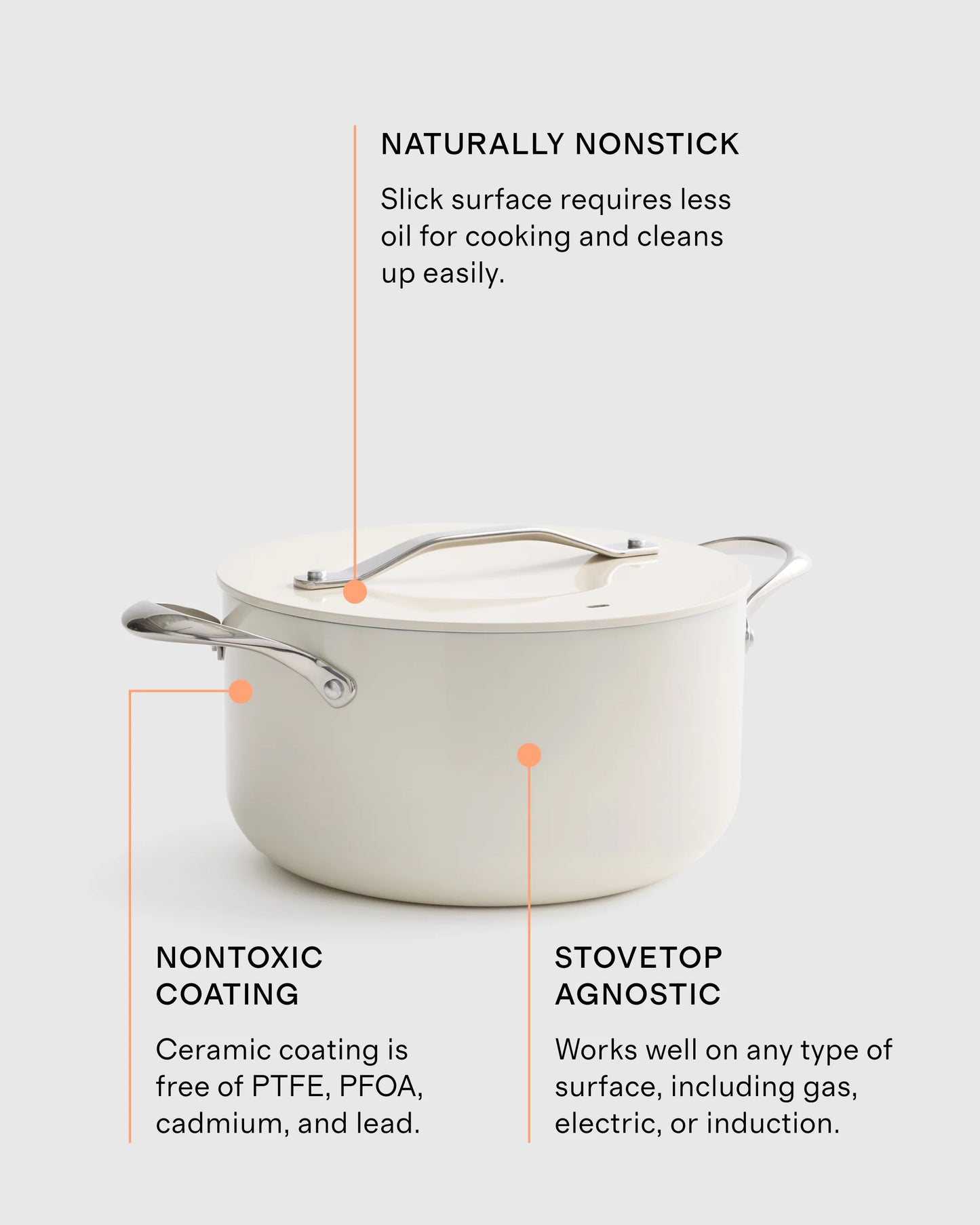 Ceramic Nonstick Soup Pot: 6QT - One Size / Navy