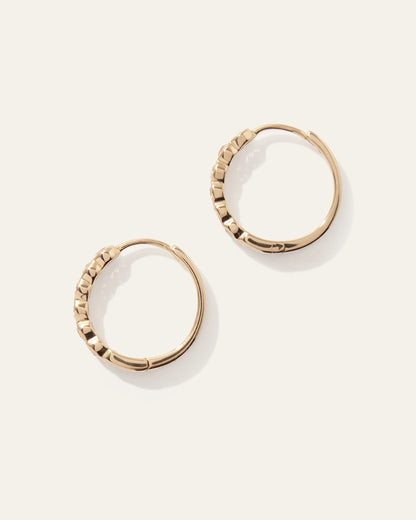White Sapphire Bezel Hoops - One Size / Gold Vermeil