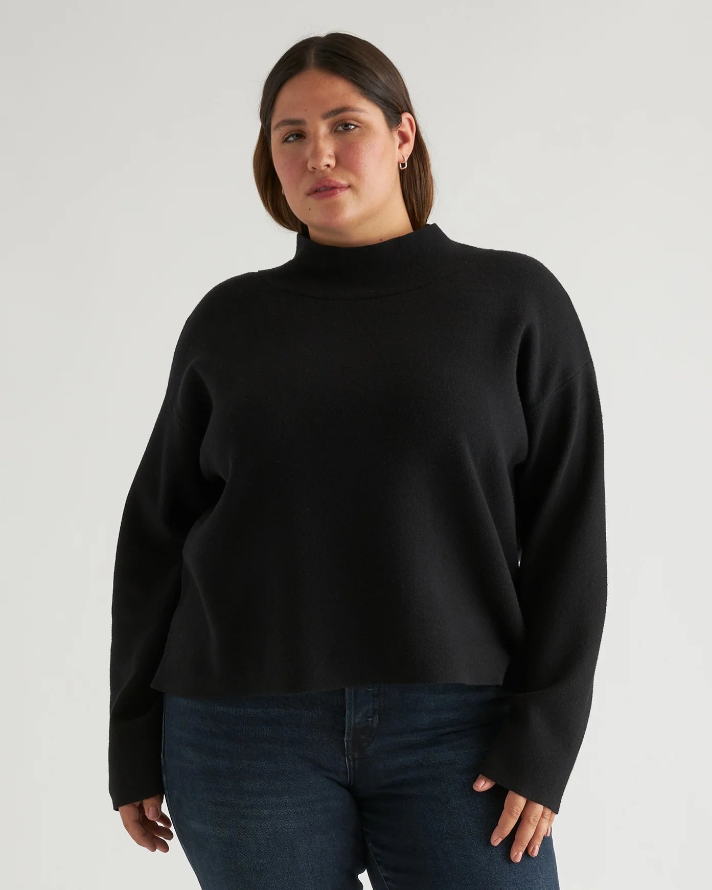 Eco-Knit Milano Stitch Mock Neck Pullover - XS / Warm Taupe