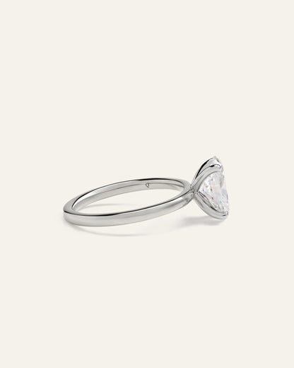 Lab Grown Diamond Oval Comfort Fit Engagement Ring - 2ct - 4 / Yellow Gold