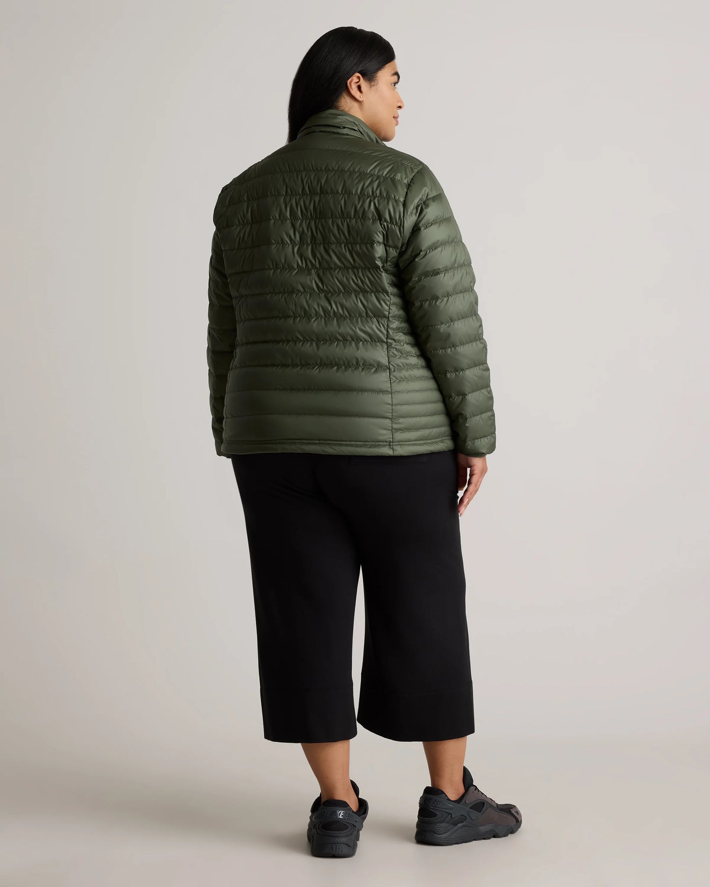 Lightweight Down Packable Puffer Jacket - 1X / Black
