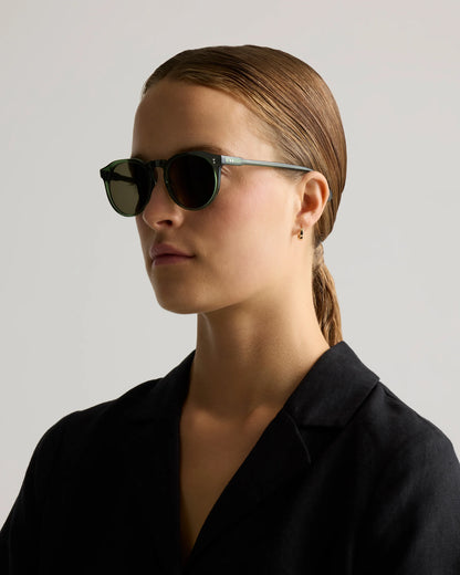 Tahiti Polarized Acetate Sunglasses - One Size / Clear Taupe with Brown lens