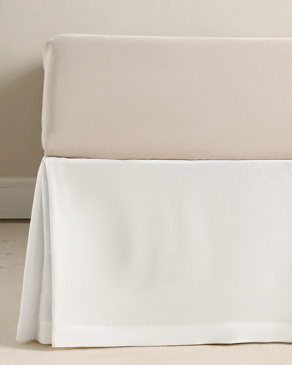 European Linen Bed Skirt - Twin / White