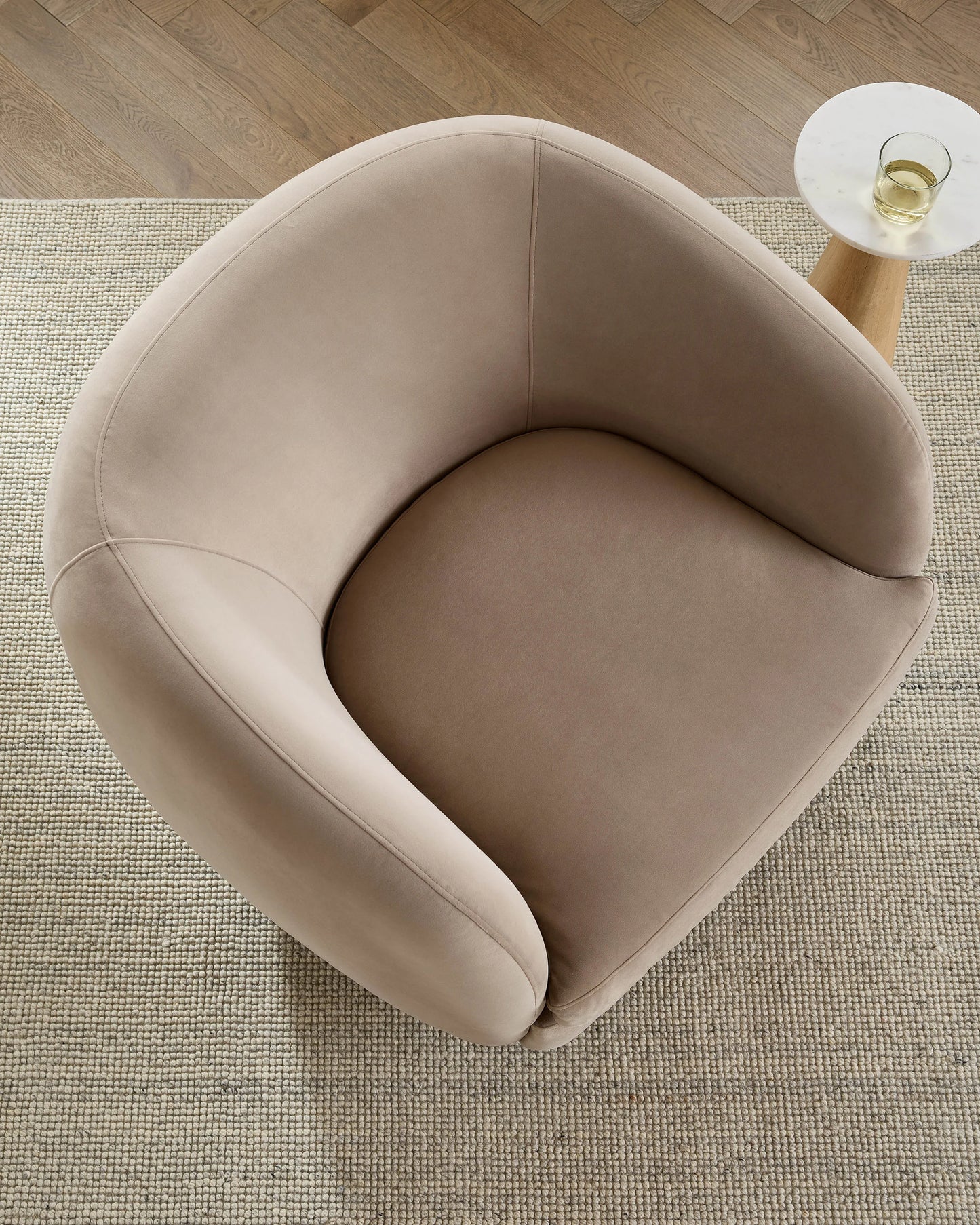 Performance Velvet Swivel Chair - One Size / Performance Velvet Taupe