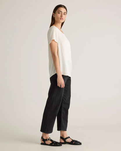 Washable Stretch Silk Tee - XS / Deep Orchid Purple