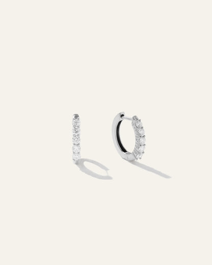 14K Gold Diamond Classic Huggie Hoops - One Size / Yellow Gold