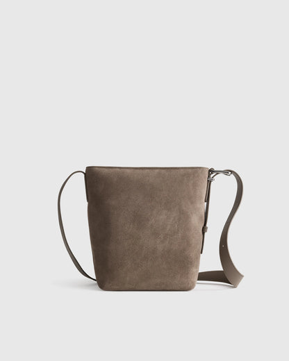 Italian Suede Bucket Crossbody - One Size / Sand
