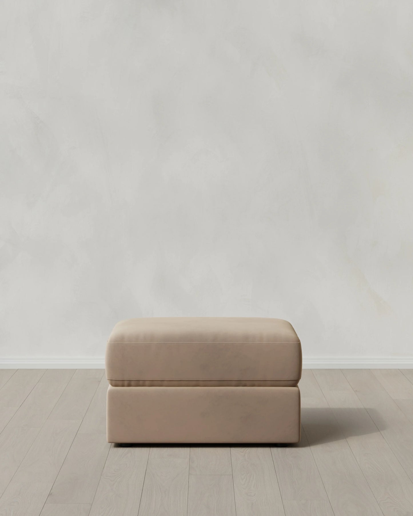 Ashford Deep Seat Ottoman in Performance Velvet - One Size / Ivory