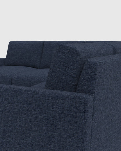 Brennan L Sectional in Performance Chenille Linen Blend - 99x99 / Snow