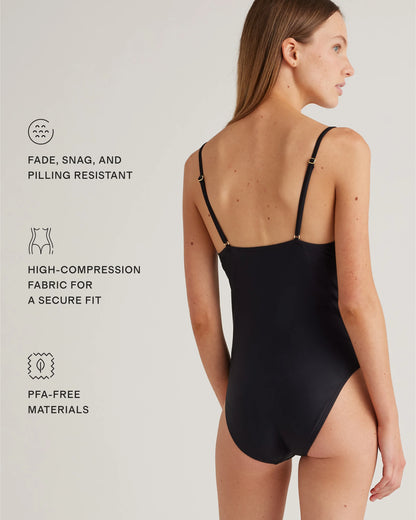 Italian Cami One-Piece Swimsuit - XS / Black