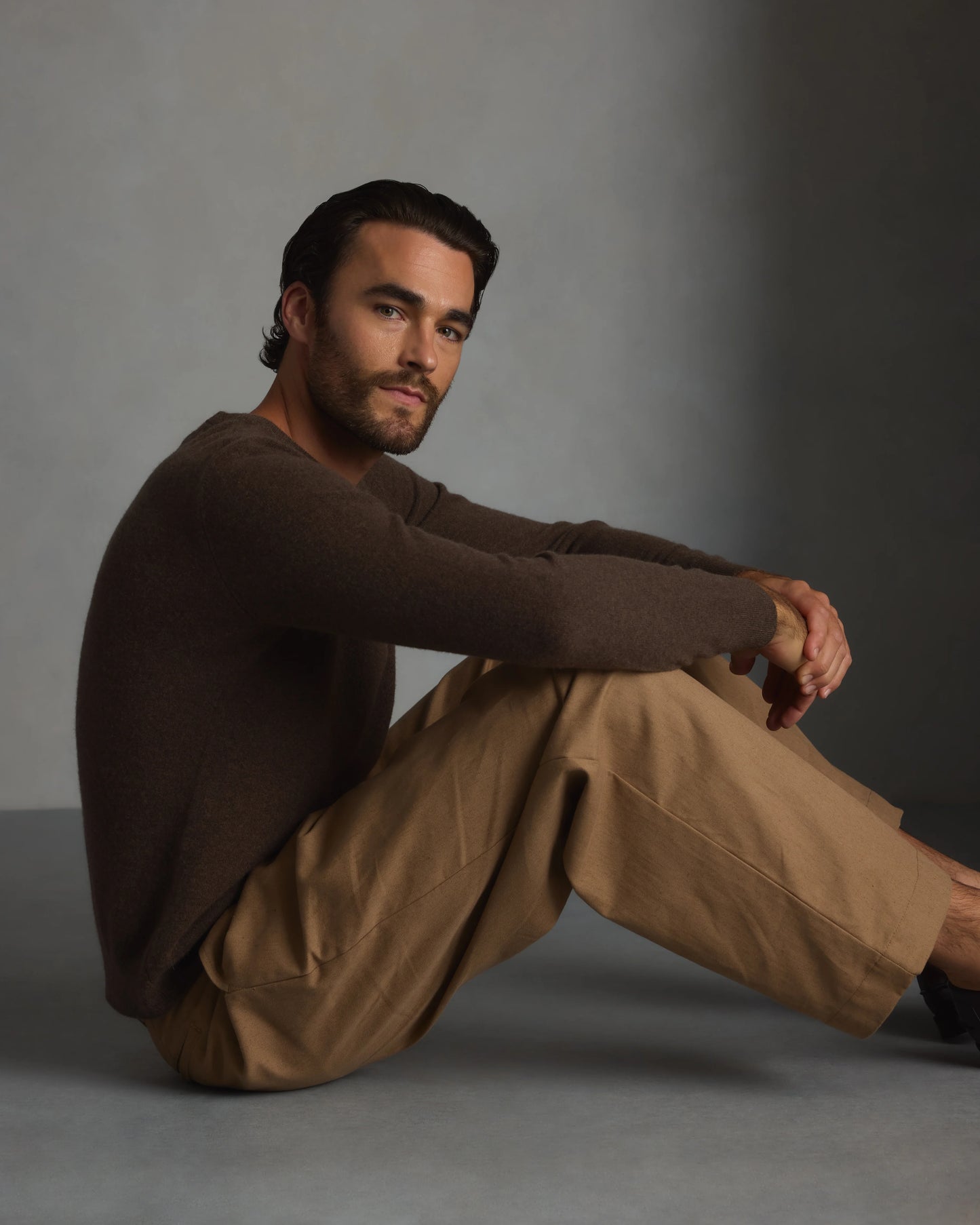 Mongolian Cashmere Button Down Sweater - S / Brown