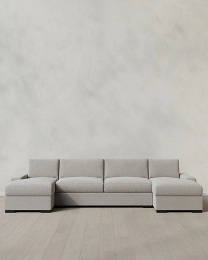 Stillman U Sectional in Performance Basketweave - One Size / Flax