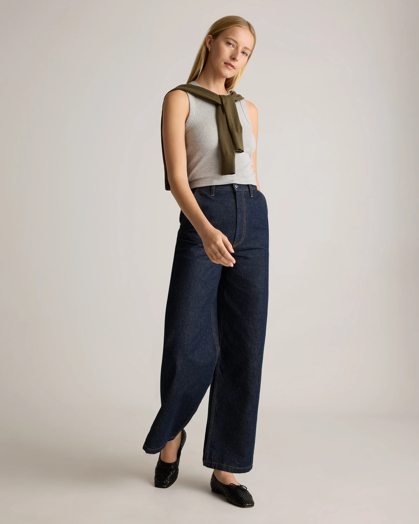 Organic Cotton Micro-Rib Cropped Cutaway Tank - XS / Heather Oatmeal