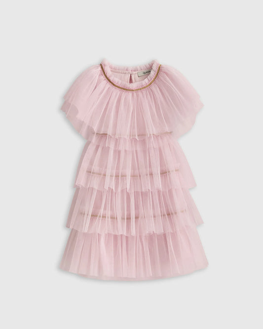 Recycled Tulle Tiered Dress - 2T / Pale Pink