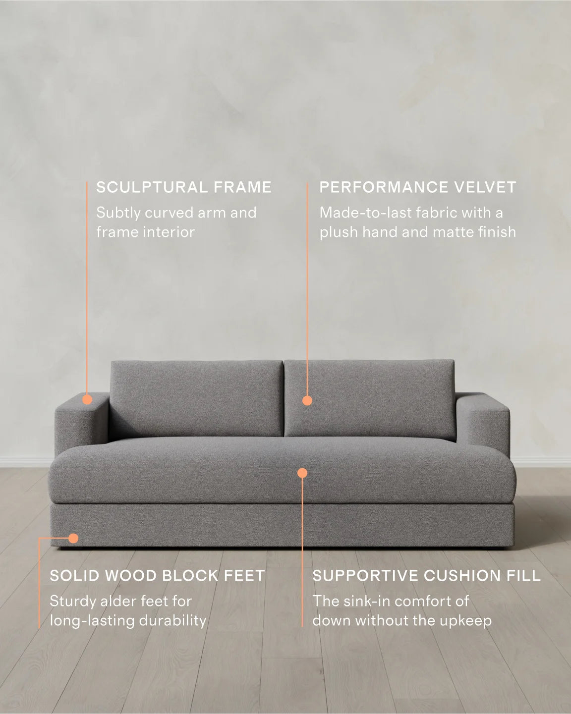 Sierra Curved Arm Sofa in Performance Basketweave - 7ft / Flax
