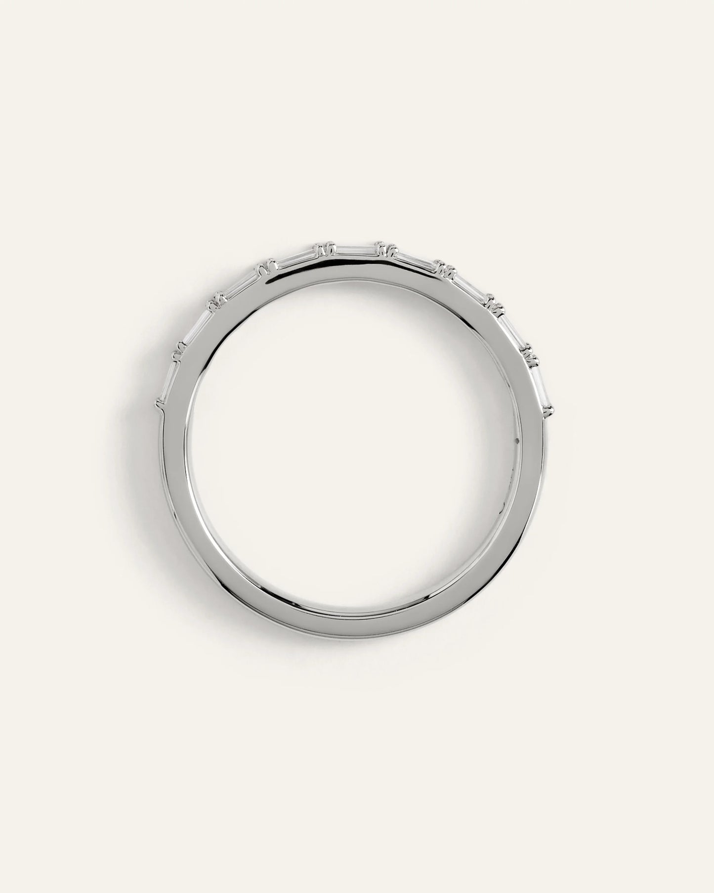 14K Gold Lab Grown Diamond Baguette Band - 5 / Yellow Gold