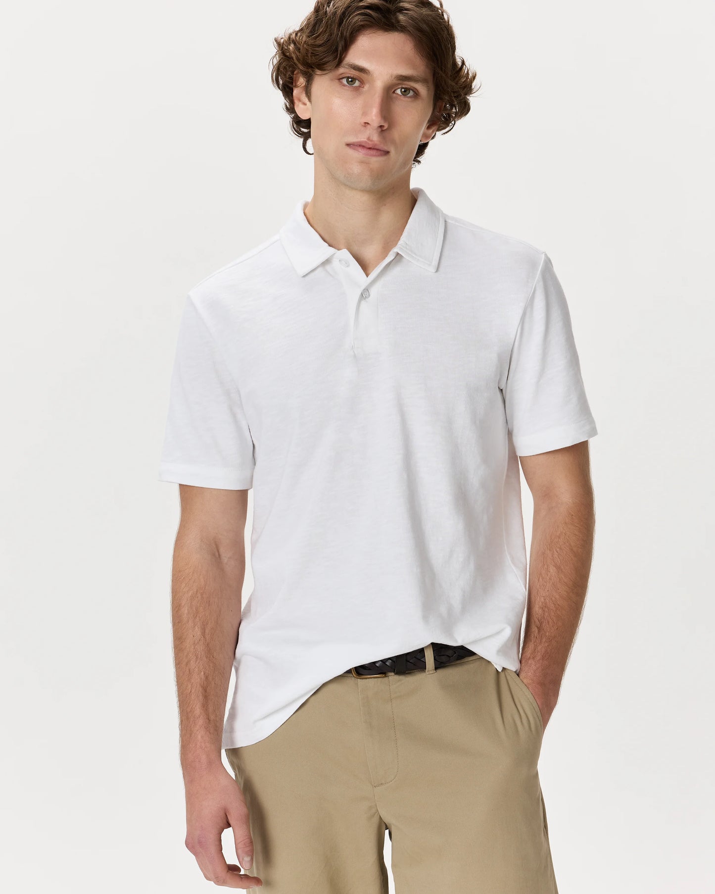 100% Organic Cotton Slub Polo - S / Classic White