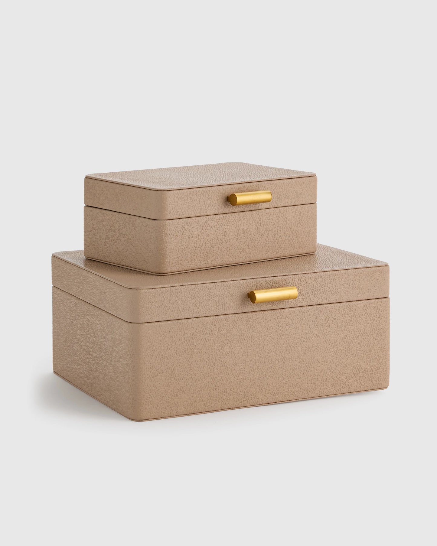 Shagreen Leather Decorative Boxes (Set of 2) - Set of 2 / Blush